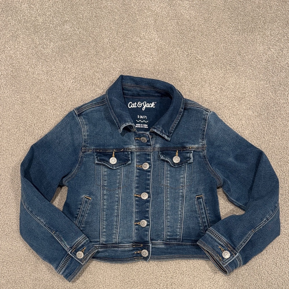 Cat & Jack Medium Blue Girls' Denim Jean Jacket